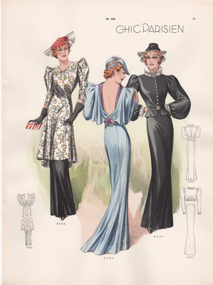 vintage paris fashion prints 1936